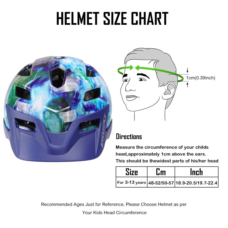 Exclusky Kids Bike Helmet Adjustable And Multi-Sport Boys Girls Helmet Ages 5-14 - Image 2