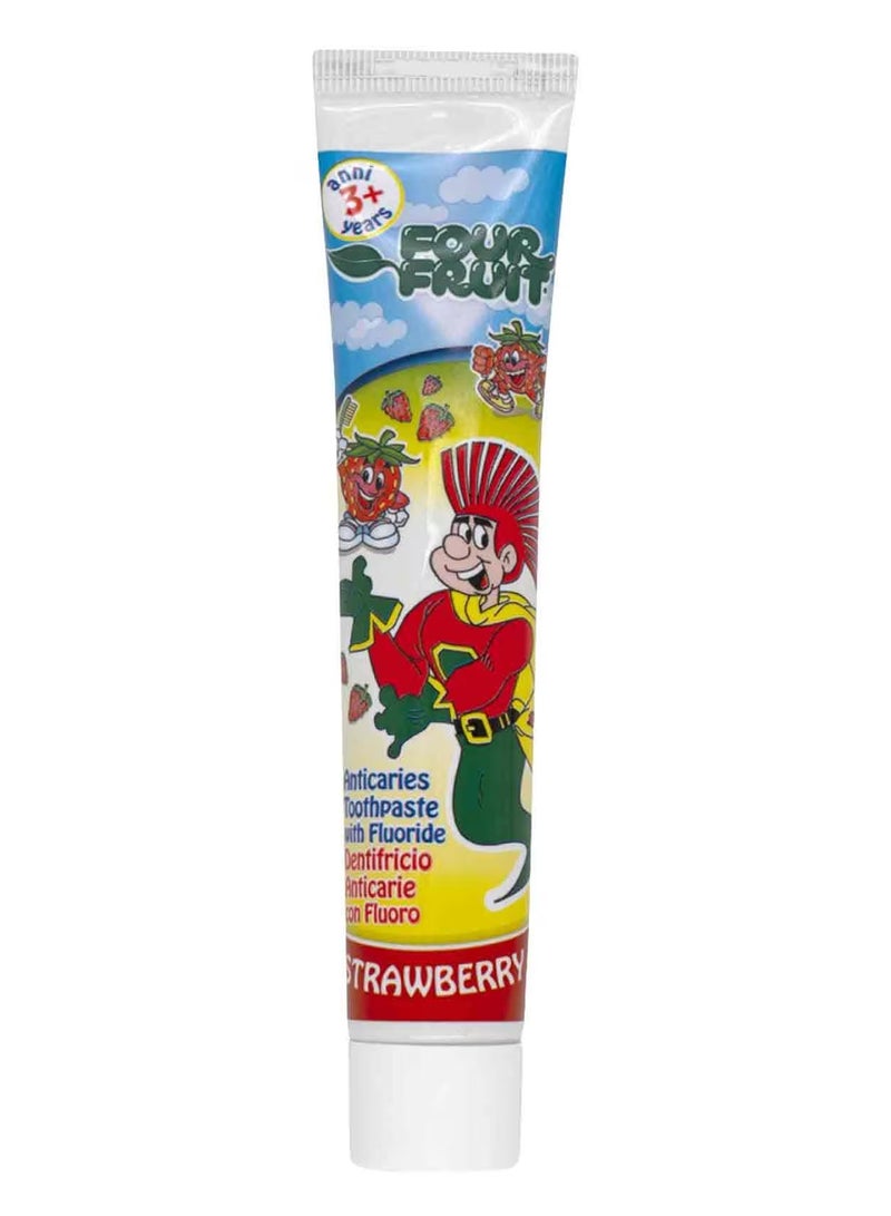 Piave Kids Four Fruits Strawberry Toothpaste for Children 3+ Years, 50ml