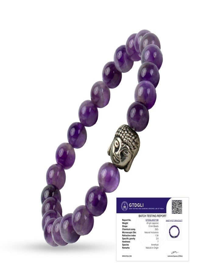 Astrotalk Amethyst Bracelet | Healing Crystal for Calmness & Spiritual Growth | Crystal Bracelet for Women & Men | Natural Amethyst Stone | Certificate of Authenticity - Image 1