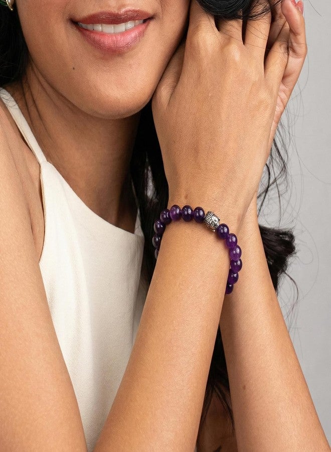 Astrotalk Amethyst Bracelet | Healing Crystal for Calmness & Spiritual Growth | Crystal Bracelet for Women & Men | Natural Amethyst Stone | Certificate of Authenticity - Image 4