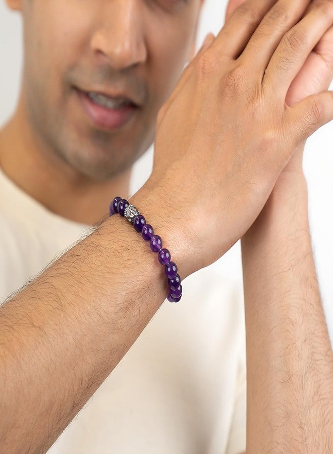 Astrotalk Amethyst Bracelet | Healing Crystal for Calmness & Spiritual Growth | Crystal Bracelet for Women & Men | Natural Amethyst Stone | Certificate of Authenticity - Image 5