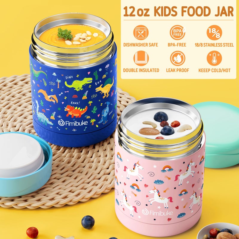 Fimibuke Kids Bento Snack Lunch Box with 4 Compartment, Insulated Bag, Stainless Steel Vacuum Food Jar, Ice Pack, Utensils Set, Birthday Gift for Age 3-12 Back to School Toddler Girl Boy - Image 5