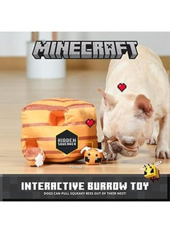 MINECRAFT For Pets 6" Bee Nest Burrow Style Puzzle Toy For Dogs With Crinkle Sound And Mini Bees Officially Licensed Mojang Studios Pet Products Gifts For Kids Who Love Video Games  - Image 3