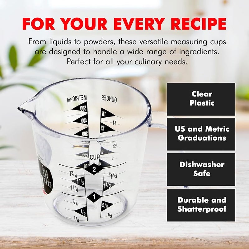 Chef Craft Select Plastic Measuring Cup, 2 Cup, Clear - Image 4