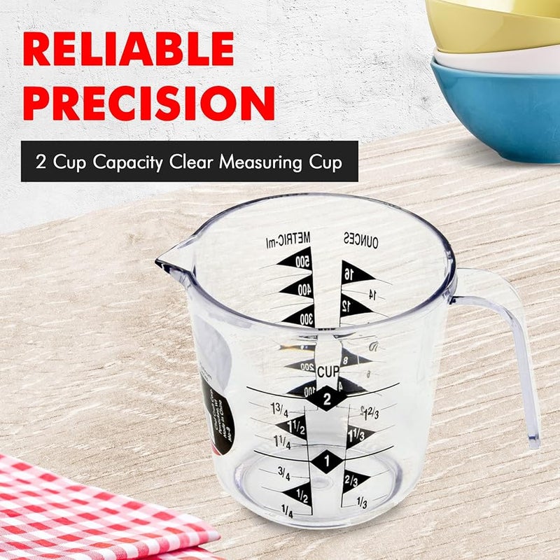 Chef Craft Select Plastic Measuring Cup, 2 Cup, Clear - Image 2