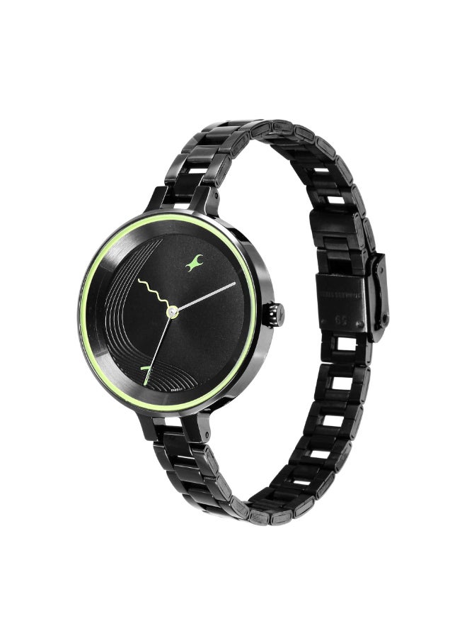 fastrack Women Metal Black Dial Analog Watch -Nr6265Nm01, Band Color-Black - Image 3