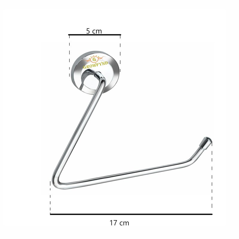 Growfynd Stainless Steel 304 Grade Chrome Finished Round Napkin Ring/Towel Ring/Napkin Holder/Towel Hanger/Towel Holder for Bathroom/Kitchen/Wash Basin (Pack of 3, Half Triangle) - Image 3