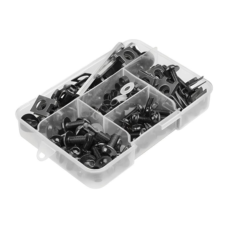 AICEL 177 Pcs Motorcycle Fairing Bolt Kit Colorful Fasteners Bolts Nut Clips Set M5 M6 Aluminum Motorcycle Windscreen Screws Fixing Sportbike Bolts Fairing for Most Motorcycle