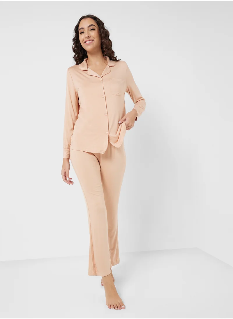 Ginger Modal Soft Touch Shirt & Pyjama Set
