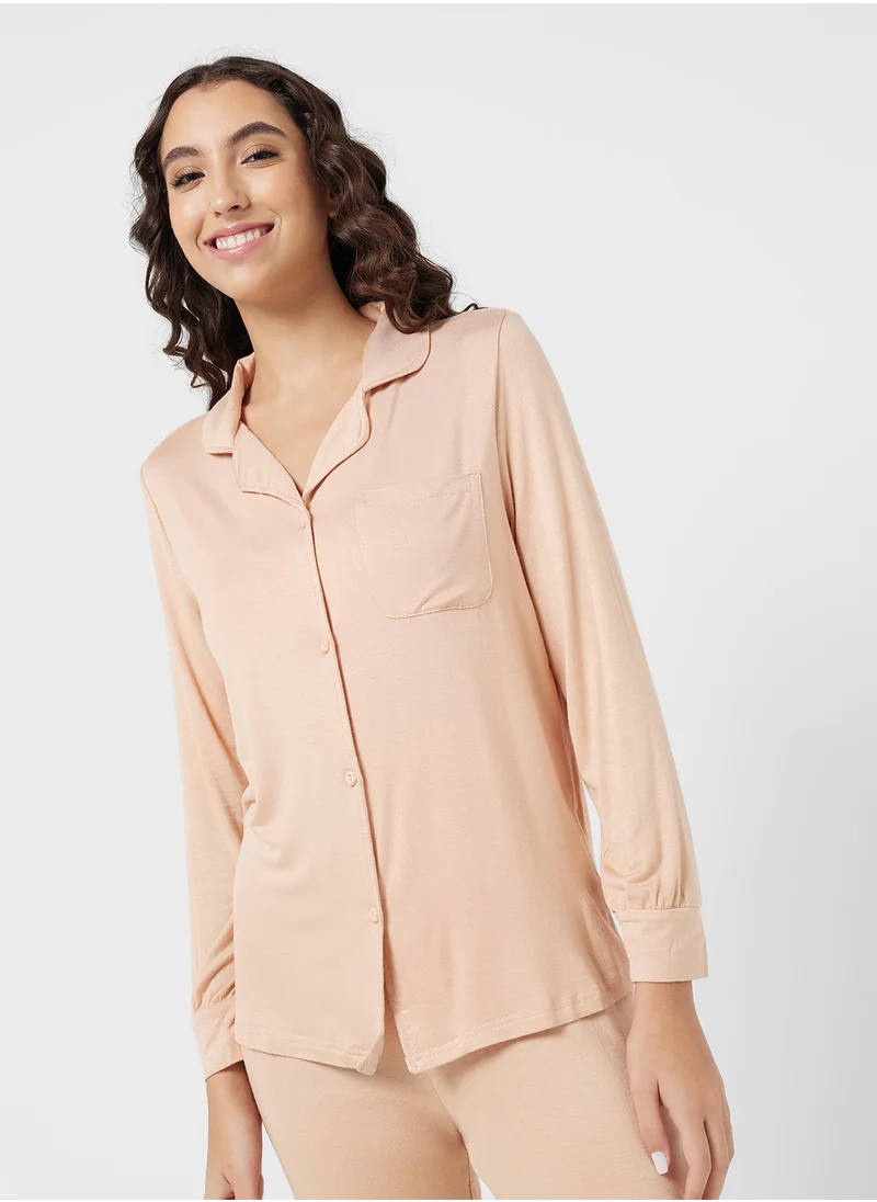 Ginger Modal Soft Touch Shirt & Pyjama Set