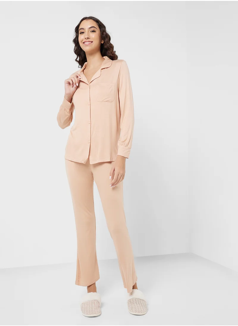 Ginger Modal Soft Touch Shirt & Pyjama Set