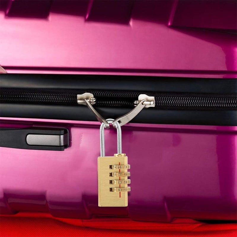 كلاراكو قفل مركب، قفل نحاسي صلب برمز أمان مكون من 4 أرقام، مناسب لخزانة الصالة الرياضية، وخزانة المشبك، وحقيبة السفر، والأمتعة، وحقيبة الظهر - Image 5