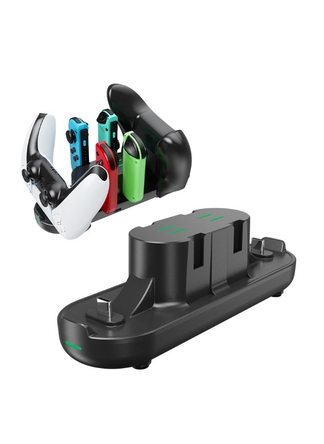 AOLION Charging Dock Stand for Nintendo Switch Joy-Con, 6 in 1 Type-C USB 2.0 Switch Charging Dock Stand for Joy-Con Controllers, Portable LED Display Charger Docking for Switch, Support Play While Charging  - Image 2