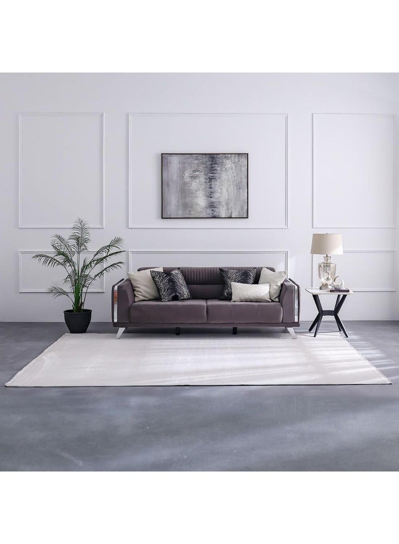 DANUBE HOME Luxura Artsilk Modernclassic Rug  Acrylic Area Rug Floor Covering L180xW120cm-White - Image 5