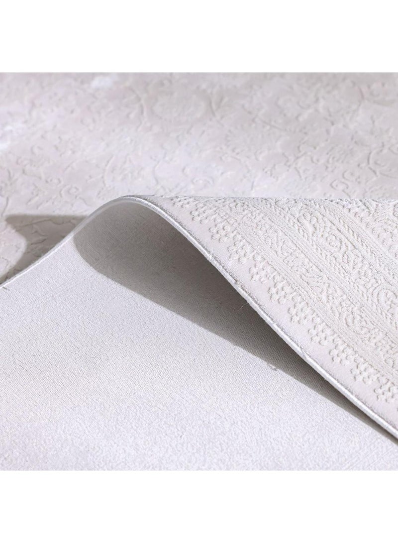 DANUBE HOME Luxura Artsilk Modernclassic Rug  Acrylic Area Rug Floor Covering L180xW120cm-White - Image 2