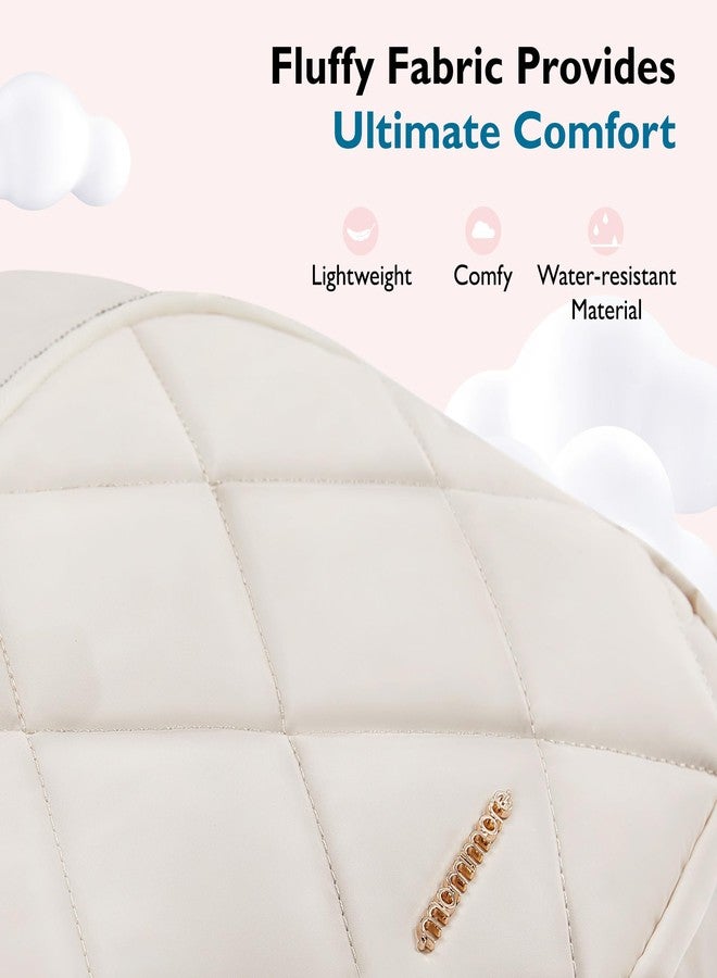 mommore Diaper Bag Backpack, Small Diaper Backpack for Travel, Drawstring Puffer Diaper Bag, Lightweight Quilted Baby Bag with Stroller Straps, Changing Pad - Image 5