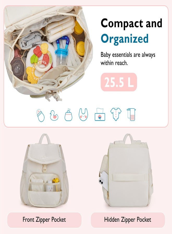 mommore Diaper Bag Backpack, Small Diaper Backpack for Travel, Drawstring Puffer Diaper Bag, Lightweight Quilted Baby Bag with Stroller Straps, Changing Pad - Image 3