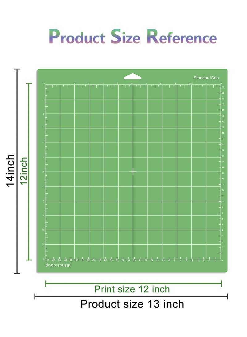 4 Pack 12 * 12 Inch Cutting Mat (Standard, Light, Strong, FabricGrip) Compatible with Cricut Maker 3/Maker 4/Maker/Explore 3/4/Air 2/One, Variety Adhesive Sticky Cutting Mats Accessories - Image 2