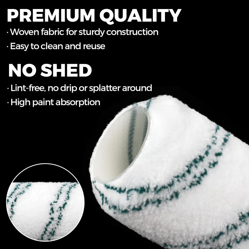 PinStone 18 Pack 9" x 1/2" Nap Microfiber Paint Roller Covers, Lint-Free Microfiber Covers Refills, Naps for 9 Inch Roller Frame, Ideal for All Paints and Stains, House Painting Supplies - Image 3