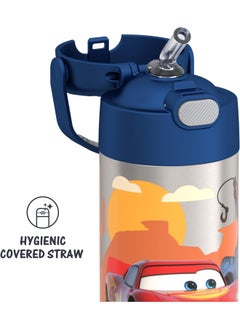 THERMOS THERMOS FUNTAINER 12 Ounce Stainless Steel Vacuum Insulated Kids Straw Bottle, Cars  - Image 3