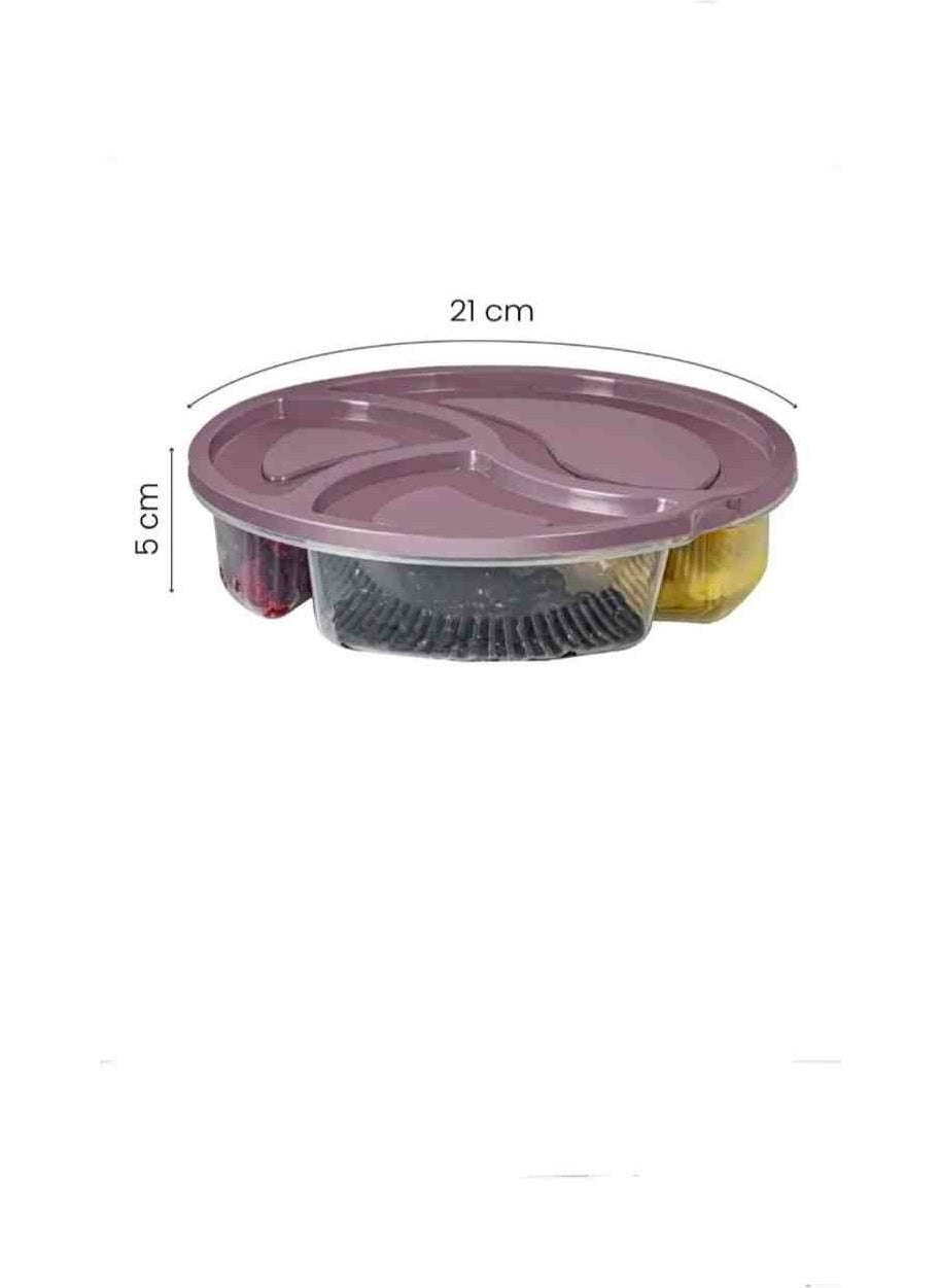 Vzn - Storage Box 3 compartment lidded refrigerator freezer storage box refrigerator organizer diet plate - Image 1