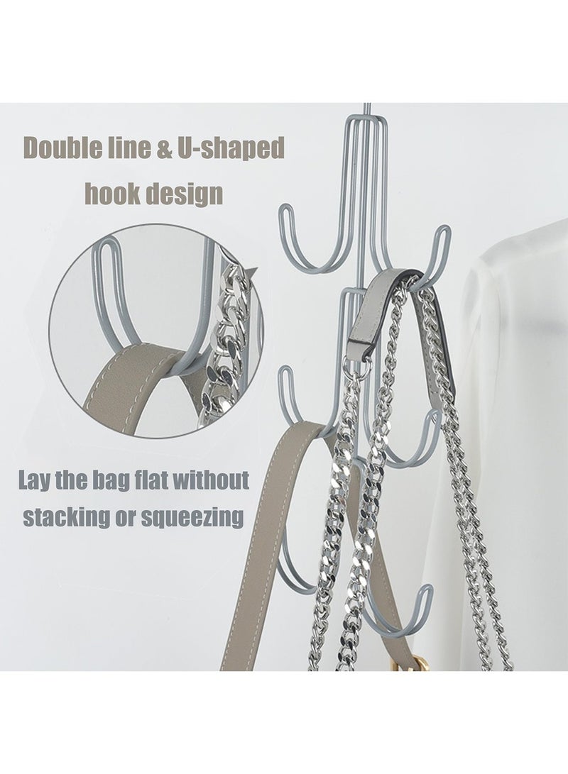 Mmmon 2 Pack Handbag Organizer Hanger for Closet, Metal Purse Hooks, Bag Rack, Belt Organizer, Tie Rack, Scarf Hanger, Bag Storage Organizer  - Image 4