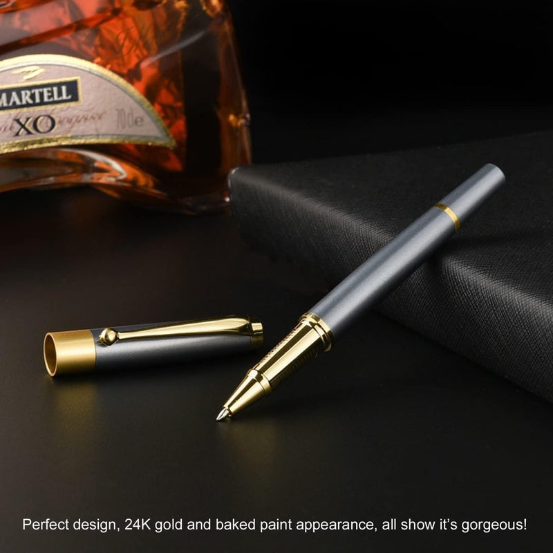 X spring Ballpoint Pen, Expert Ballpoint Pen, Metallic Silver Lacquer With Chrome Trim, Luxury Ballpoint With 2 Pieces Black Ink Refill, Ballpoint Gift Set For Office, Professional Executive - Image 4