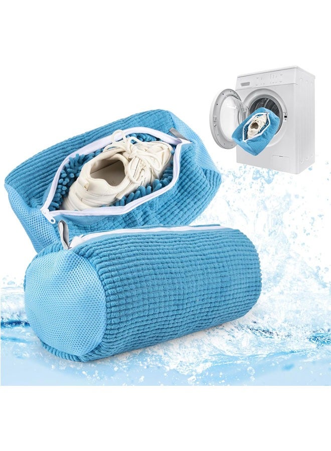 Hihonor Shoe Washing Bag for Washing Machine and Dryer, Shoe Cleaning Bag, Sneaker Washing Bag for 360° Cleaning White Shoes, Reusable, Suitable for Most Shoes and Sizes (Blue, 2 PCS) - Image 1