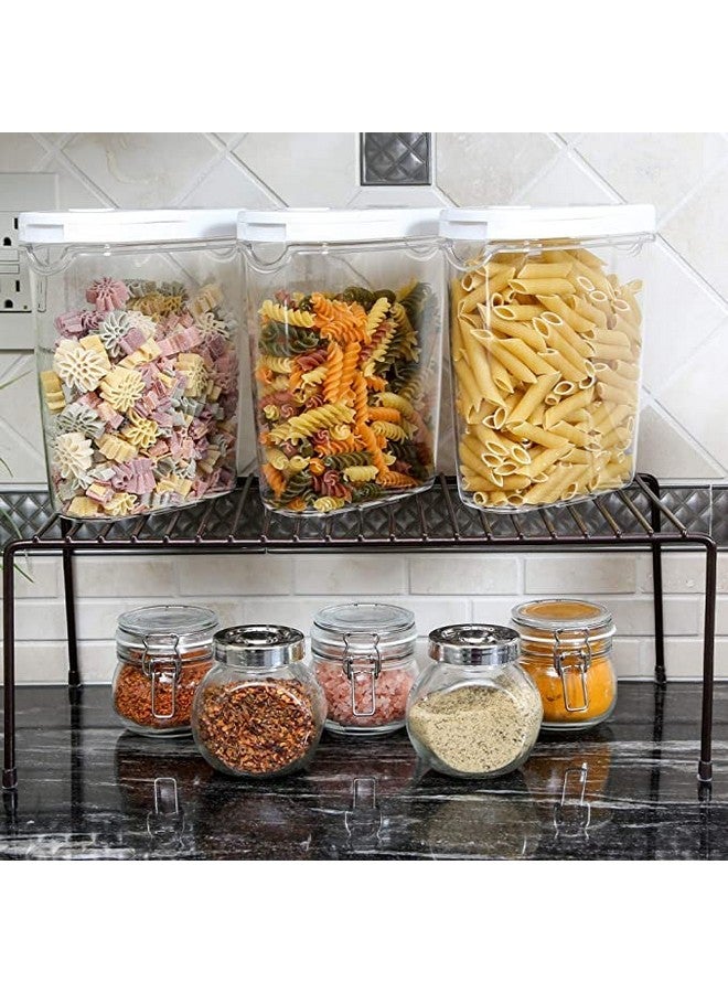 12FOR COLLECTION Black 6pcs Stainless Steel Kitchen Dish Rack Expandable Storage Shelves for Kitchen Cabinets Multipurpose Organizer Extend Anti-Rust Nano Coating (Black Pack of 6) - Image 3