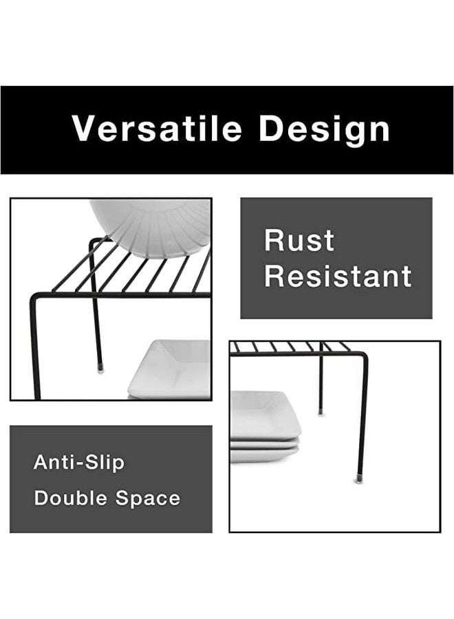 12FOR COLLECTION Black 6pcs Stainless Steel Kitchen Dish Rack Expandable Storage Shelves for Kitchen Cabinets Multipurpose Organizer Extend Anti-Rust Nano Coating (Black Pack of 6) - Image 5