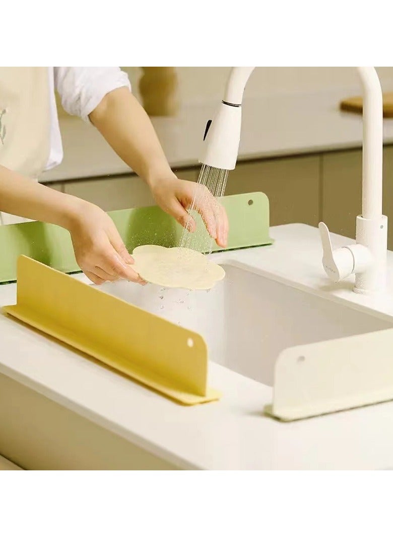 HOMESTAR 3Pcs Silicone Sink Splash Guard, Water Splash Guard for Kitchen, Silicon Sink Protector with Non-Slip Suction Cup Base for Kitchen Bathroom Dishwasher Safe - Image 1