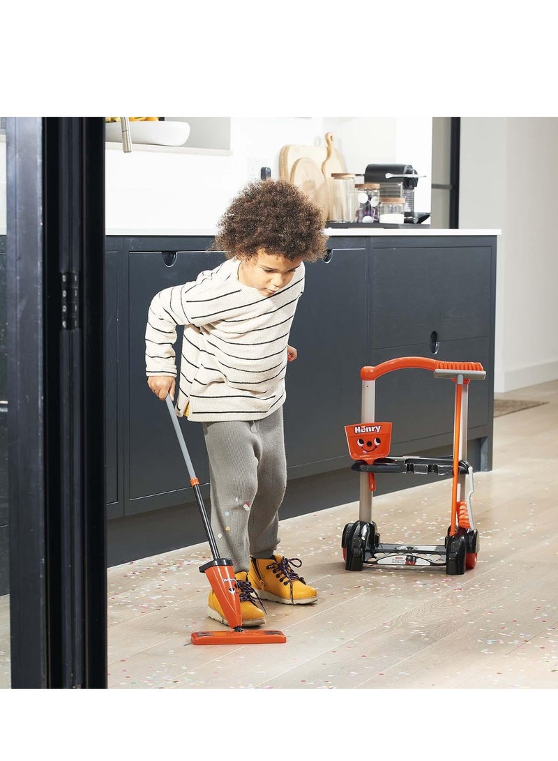 CASDON Henry Cleaning Trolley: Red toy playset with cleaning tools. Ages 3+ - Image 2