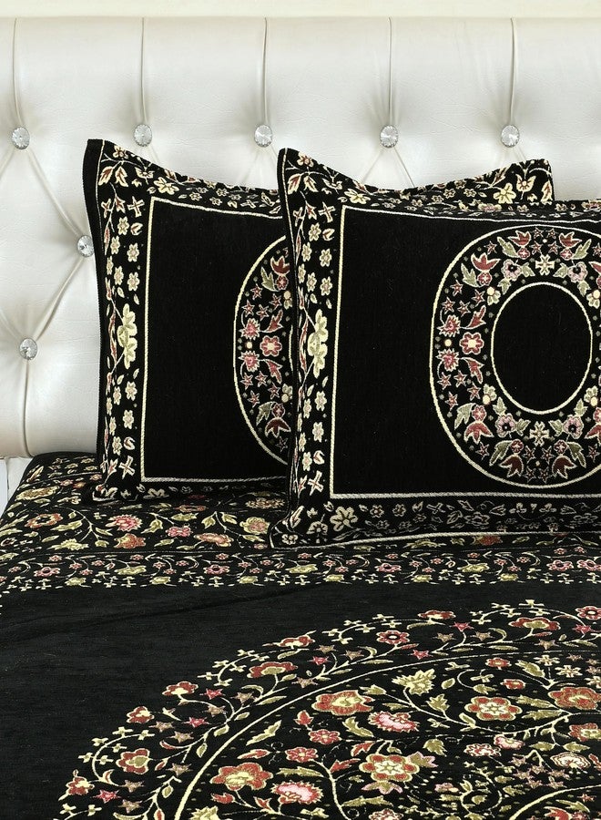 jayvaam Velvet 300 Tc Bedsheet King Size Bed With 2 Pillow Covers, Premium Bedding Set, Gifts For Women, Couples, Wedding, Bedroom Home Furnishing, Date Night Collection - Velvet Black - Image 2