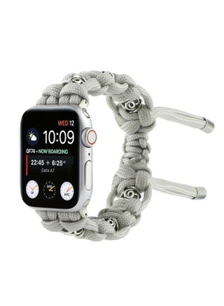 Replacement Strap For Apple Watch SE 2023 44mm Silk Silver Beads Braided Watch Band Grey - pzsku/Z474109D964E8D9ECB6B8Z/45/_/1714875516/925016e3-bec5-495e-b63a-7343024ef49d