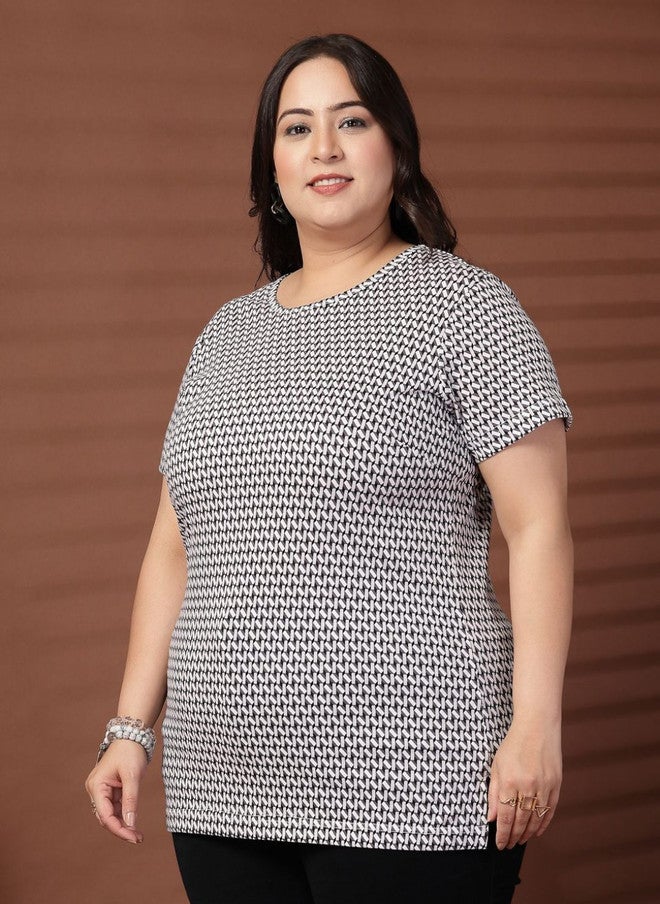 PlusS Printed Cotton T-Shirt for Women - Image 3