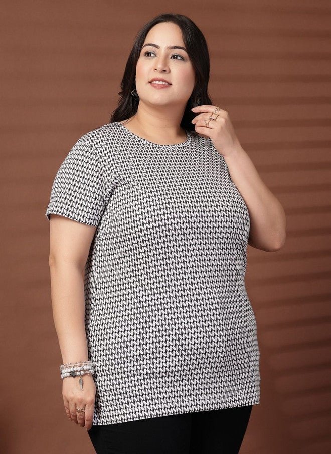 PlusS Printed Cotton T-Shirt for Women - Image 4