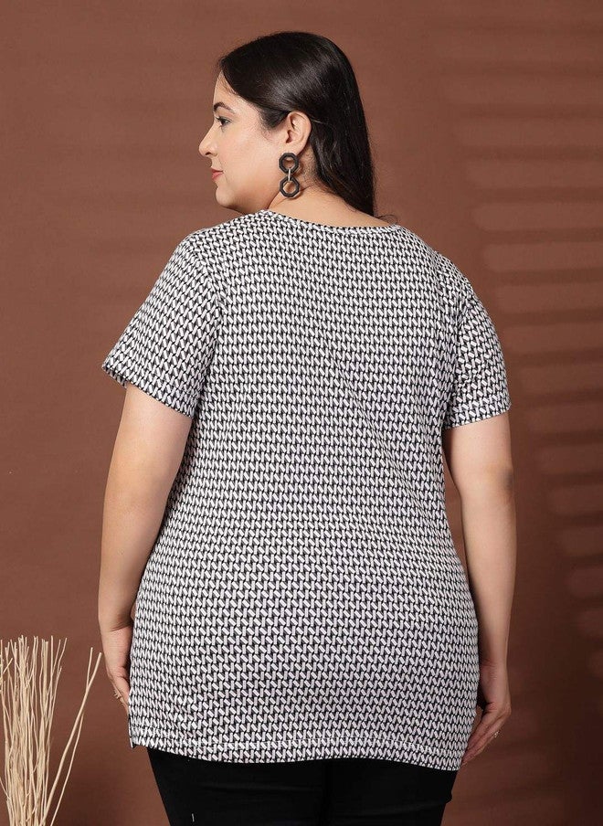PlusS Printed Cotton T-Shirt for Women - Image 5
