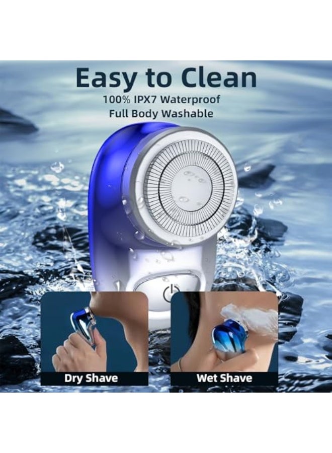 أومتو ميني آلة حلاقة كهربائية، حجم جيب، آلة حلاقة كهربائية للرجال والنساء، قابلة للشحن مع زر تشغيل سهل، آلة حلاقة كهربائية محمولة وقوية ومقاومة للماء للسفر ومكتب ورحلات العمل (عبوة واحدة) - Image 2