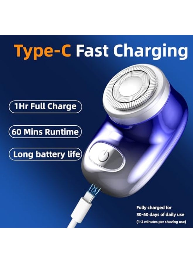 أومتو ميني آلة حلاقة كهربائية، حجم جيب، آلة حلاقة كهربائية للرجال والنساء، قابلة للشحن مع زر تشغيل سهل، آلة حلاقة كهربائية محمولة وقوية ومقاومة للماء للسفر ومكتب ورحلات العمل (عبوة واحدة) - Image 5