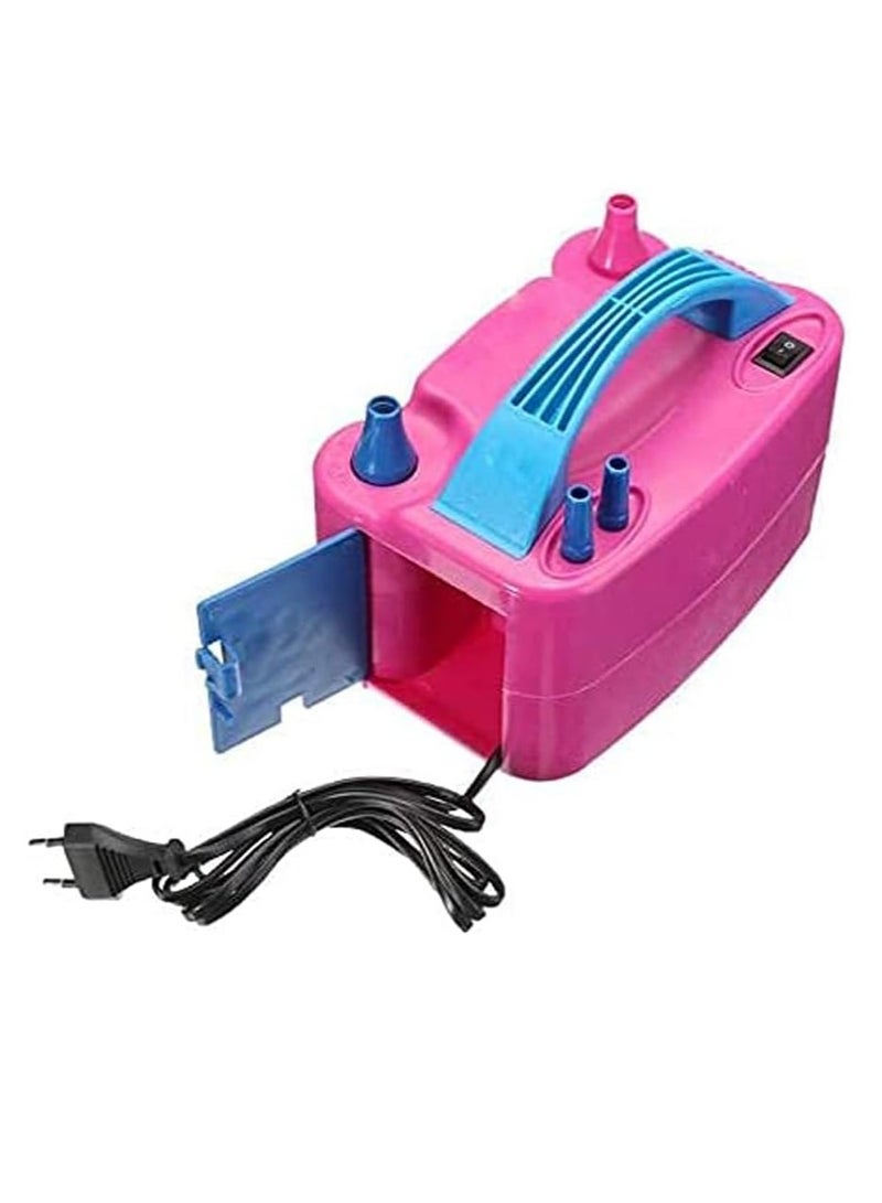 Meetion Electric Air Balloon Pump, Portable Inflator Dual Nozzle Machine Blower Buddy For Decoration Balloons Party Sport Gifts and Save Time Pink - Image 3