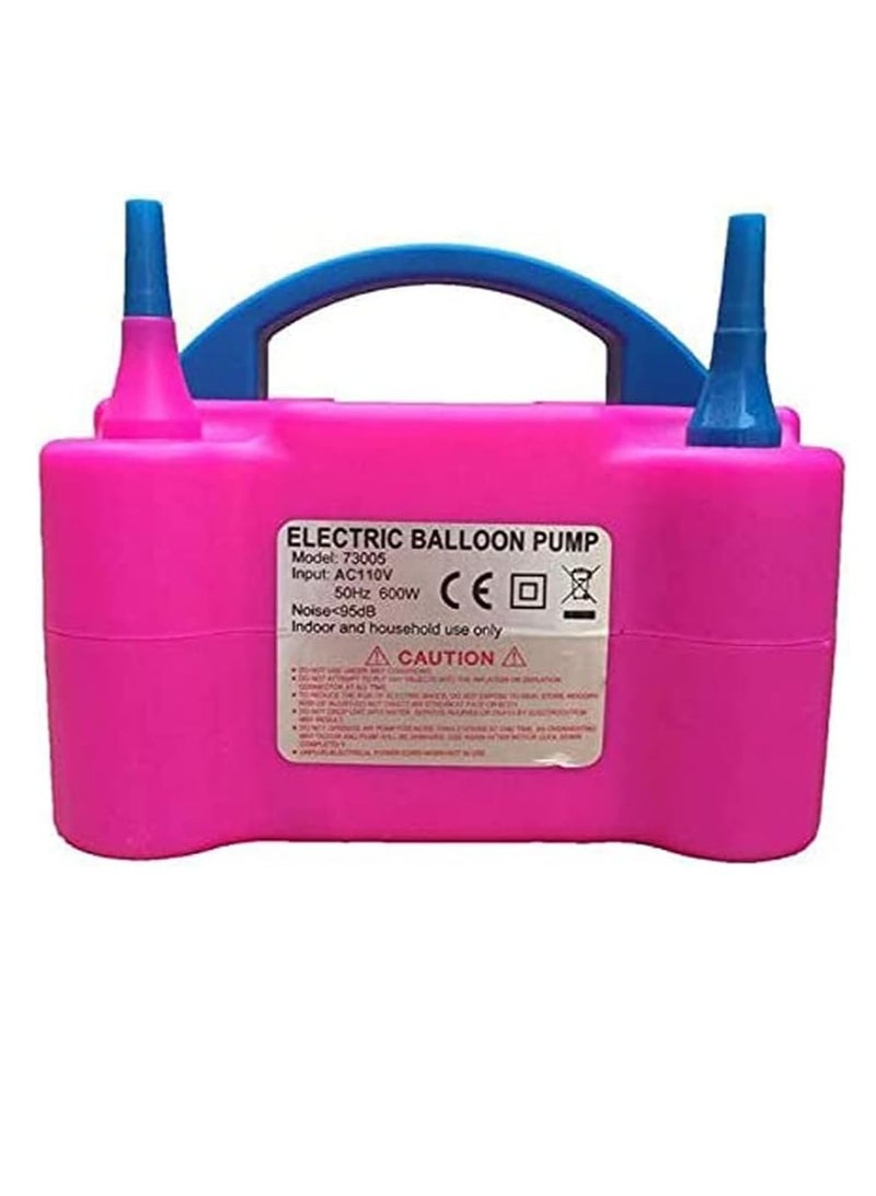 Meetion Electric Air Balloon Pump, Portable Inflator Dual Nozzle Machine Blower Buddy For Decoration Balloons Party Sport Gifts and Save Time Pink - Image 4