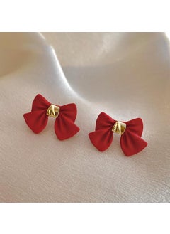 S925 Sterling Silver Needle Butterfly Knot Small Stud Earrings Elegant Versatile Diamond Embedded Womens Fashion Jewelry 2356 Red [Silver Needle]]