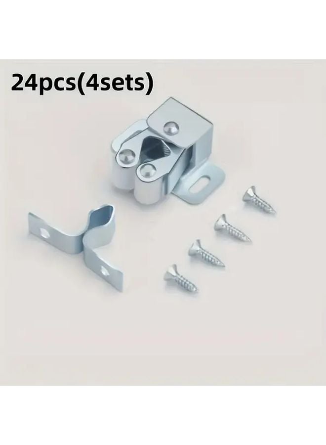 24 Pieces Heavy Duty Antique Bronze Cabinet Catches 4 Sets Magnetic Non Magnetic Hardware - Image 1
