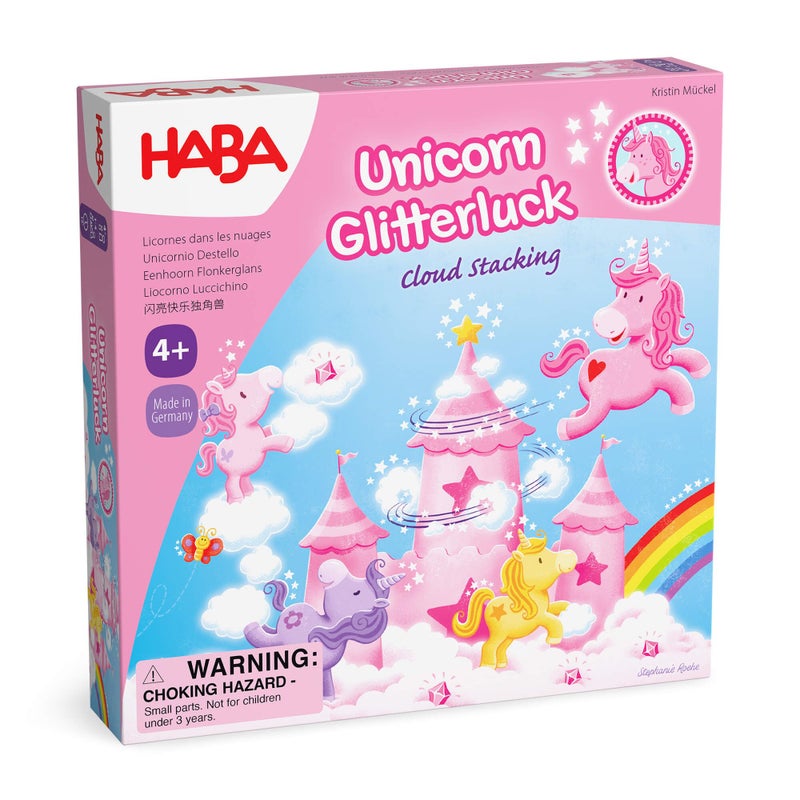 HABA Unicorn Glitterluck Cloud Stacking Cooperative Kids Board Game Unicorn Games and Unicorn Gifts Ages 4 Made in Germany - Image 3