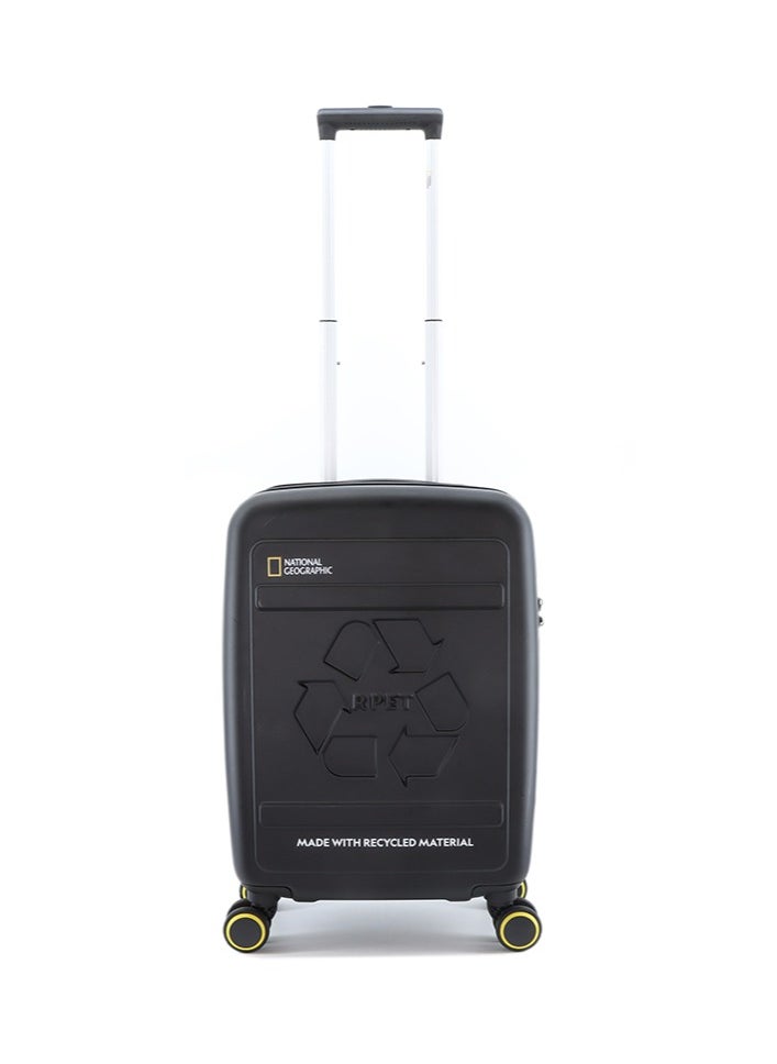 NATIONAL GEOGRAPHIC - National Geographic RPET Balance Carry-On Small Cabin Hardshell Business Suitcase, Durable Lightweight  TSA Combination Lock Travel Luggage, 4 Quite Spinner Wheel Trolley Bag (20 Inch) Black. - Image 1