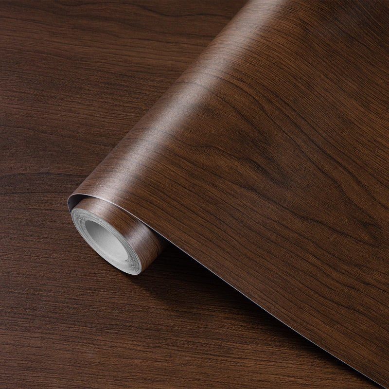 Decoroom Wood Grain Contact Paper Self Adhesive 17.7'' x 118'' - Peel and Stick Wallpaper for Countertop Kitchen Cabinet - Counter Top Waterproof Walnut Wooden Vinly Wrap for Cabinets and Countertops - Image 1