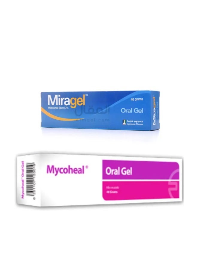 Miragel 2% Gel With Mycoheal oral Gel  2Pack - Image 1