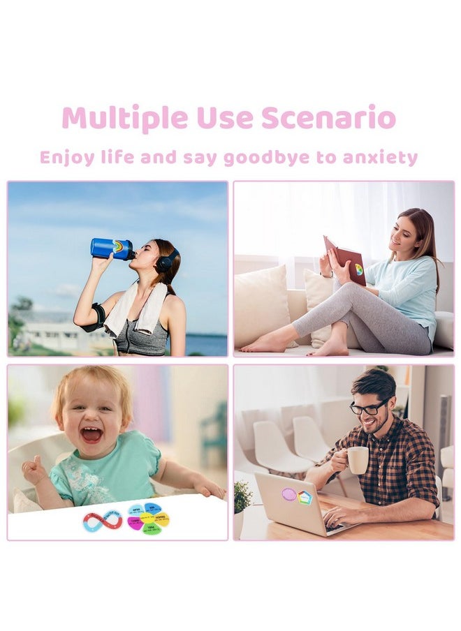 WISHTIME 48 Pcs Rainbow Breath Calm Anxiety Sensory Stickers Reusable Mindfulness Stickers Calming Strips Adhesive Sensory Strips for Office Classroom Desk Adults Teens Tension Supplies  - Image 4