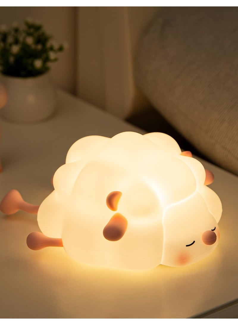 SOLARAE Rechargeable LED Night Light for Kids, 3-Level Dimmable Nursery Nightlight, Food Grade Silicone Squishy Lamp Perfect Bedside Touch Lamp with 30 Min Timer for Breastfeeding, Toddler, Baby DÃ©cor Pink - Image 1