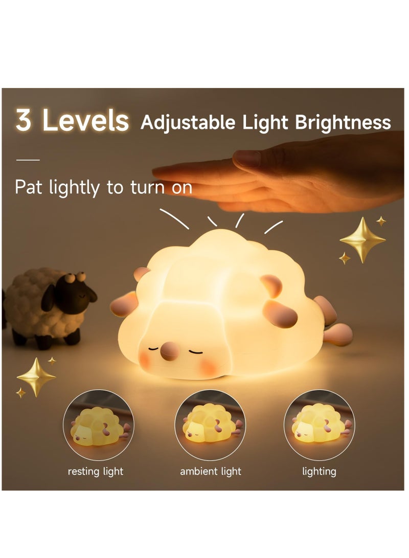 SOLARAE Rechargeable LED Night Light for Kids, 3-Level Dimmable Nursery Nightlight, Food Grade Silicone Squishy Lamp Perfect Bedside Touch Lamp with 30 Min Timer for Breastfeeding, Toddler, Baby DÃ©cor Pink - Image 2
